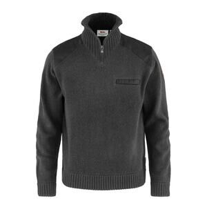 Fjallraven L 1/4 zip 90487 Koster sweater Wool Reinforced Elbow mock neck Jumper